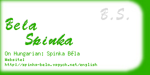 bela spinka business card